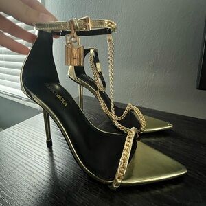Fashion Nova Gold Chain Heels